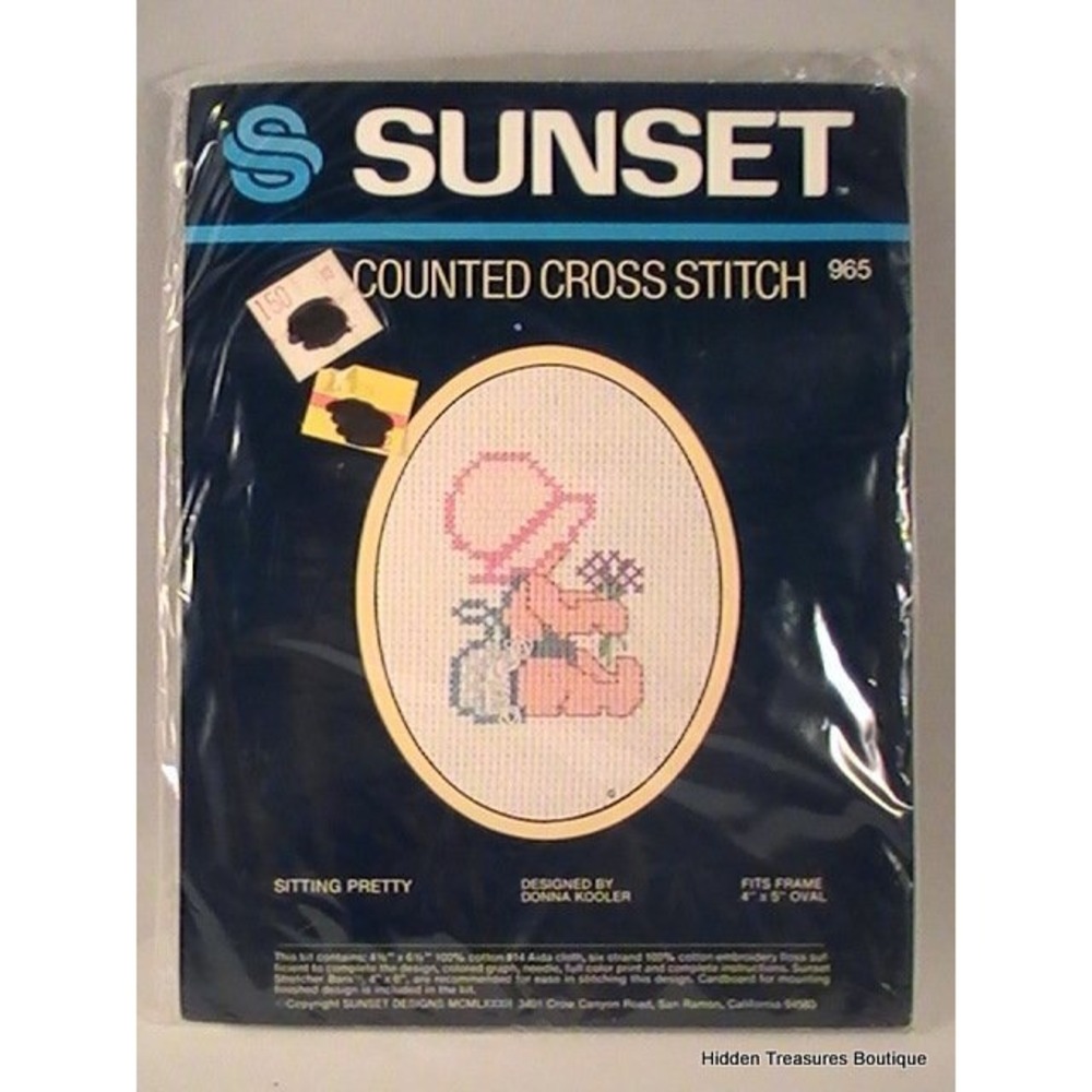 Sitting Pretty Counted Cross Stitch Kit by Sunset Designs #965‎